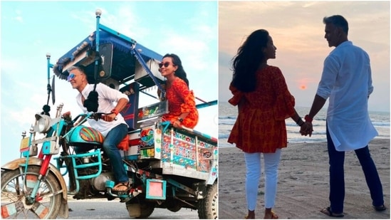 Milind Soman shared two photos of him and his wife Ankita Konwar spending time in Gujarat on Instagram.(Instagram/@milindrunning)