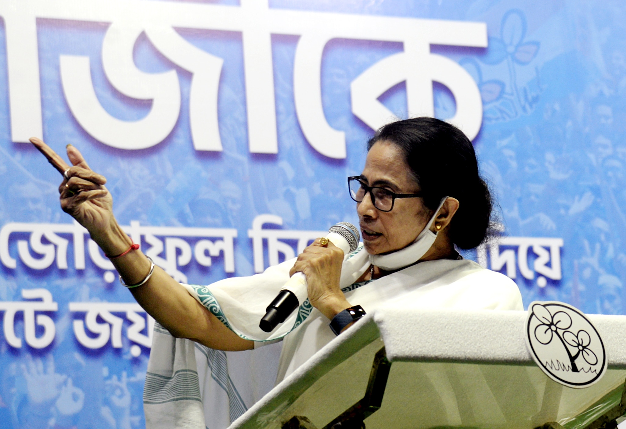 West Bengal chief minister Mamata Banerjee addresses at a street corner election campaign meeting ahead of the Bhabanipur by-election in Kolkata earlier this week.&nbsp; (Saikat Paul / ANI)