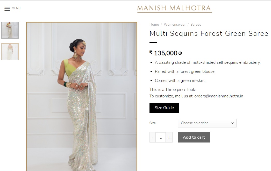 Malaika Arora's multi sequins forest green saree from Manish Malhotra(manishmalhotra.in)