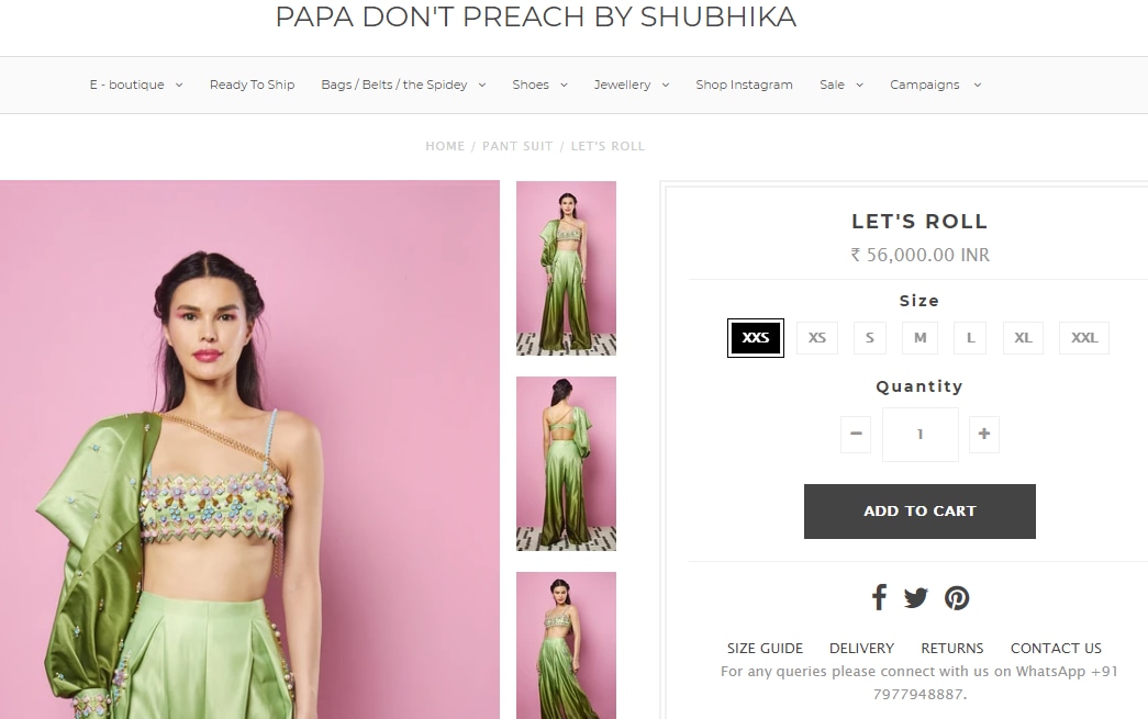 Tamannaah Bhatia's three piece set in ombre taffeta from Papa Dont Preach by Shubhika(papadontpreach.com)