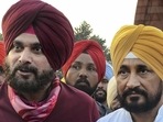 Punjab chief minister Charanjit Singh Channi with state Congress chief Navjot Singh Sidhu are seen in this file photo.&nbsp;