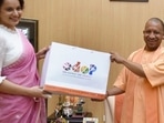 Kangana Ranaut met Yogi Adityanath in Lucknow on Friday. Kangana Ranaut met Yogi Adityanath in Lucknow on Friday.