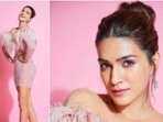 This recent look of Kriti Sanon in a short glitter pink dress is the perfect party fit. Check out her photos here.(Instagram/@vandafashionagency) This recent look of Kriti Sanon in a short glitter pink dress is the perfect party fit. Check out her photos here.(Instagram/@vandafashionagency)