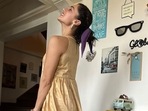 Taapsee Pannu poses in her new house. Taapsee Pannu poses in her new house. 