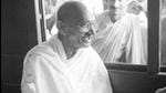Mahatma Gandhi inside a train. (FILE PHOTO)