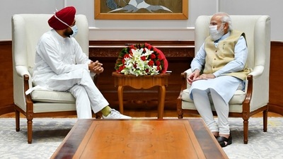 Punjab chief minister Charanjit Singh with Prime Minister Narendra Modi. (PMO) Punjab chief minister Charanjit Singh with Prime Minister Narendra Modi. (PMO)