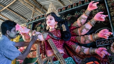 During Navratri, the feminine energy is worshipped in various forms to seek wisdom, wealth, and power. (PTI Photo) (PTI)