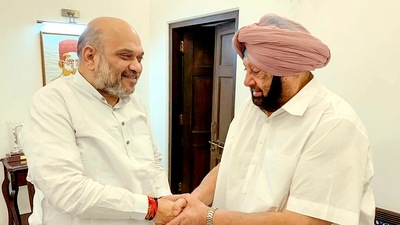 Union home minister Amit Shah met former Punjab chief minister Capt Amarinder Singh earlier this week. (PTI Photo) Union home minister Amit Shah met former Punjab chief minister Capt Amarinder Singh earlier this week. (PTI Photo)