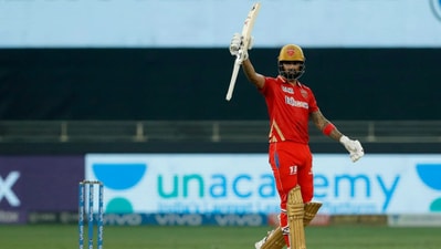 KL Rahul played the anchor and kept his side alive in the chase. In the process, he crossed another 50 to overtake leader Shikhar Dhawan in the 'Orange Cap' race. (BCCI/IPL)