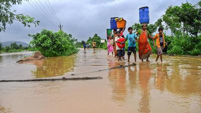 Visakhapatnam districts in Andhra Pradesh saw floods induced by cyclone Gulab. (PTI) Visakhapatnam districts in Andhra Pradesh saw floods induced by cyclone Gulab. (PTI)