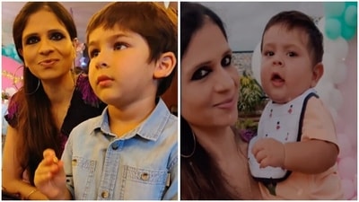Saba Ali Khan with Taimur and Jeh. Saba Ali Khan with Taimur and Jeh.