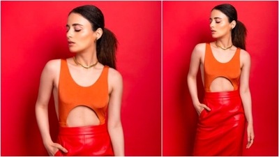 With subtle makeup and hair tied in a ponytail, Radhika Madan posed for the camera. (Instagram/@radhikamadan)