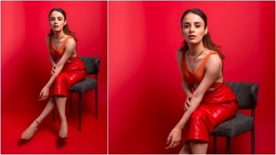 Radhika Madan opted for this stylish attire for the promotions of her film Shiddat which also stars Vicky Kaushal's brother Sunny Kaushal. (Instagram/@radhikamadan)