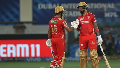 Mayank Agarwal (40) and KL Rahul, once again, got Punjab off to a solid start with a 70-run stand. (BCCI/IPL) Mayank Agarwal (40) and KL Rahul, once again, got Punjab off to a solid start with a 70-run stand. (BCCI/IPL)