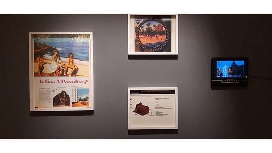 A second installation, (T)here is the Basilica, a mixed-media work shows how the building has been part of popular culture for decades, featuring in photographs, advertisements, local art. It is the basilica that saves the state from being represented entirely in clichéd images of sun, sand and sea. But the beloved monument remains at risk itself. (Vishvesh Prabhakar Kandolkar)