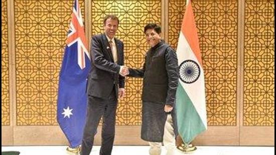Australian trade and investment minister Dan Tehan on Friday said the focus of his discussions with commerce minister Piyush Goyal on Thursday was the economic partnership between Australia and India, and the ambitious interim and final trade agreements. (TWITTER/@DanTehanWannon.)