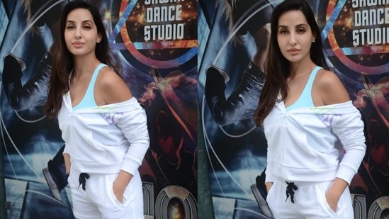 Nora Fatehi was photographed outside a dance class.(Varinder Chawla)