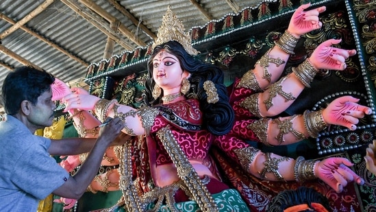 During Navratri, the feminine energy is worshipped in various forms to seek wisdom, wealth, and power. (PTI Photo)(PTI)