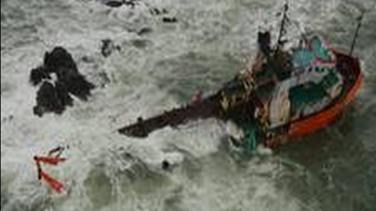 Barge (P-305) capsized when Cyclone Tauktae hit in May and left 71 people on board dead. (ANI)