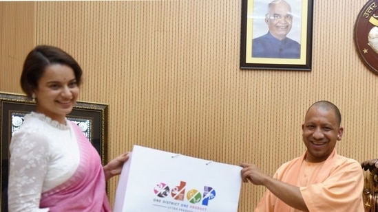 Kangana Ranaut met Yogi Adityanath in Lucknow on Friday. 