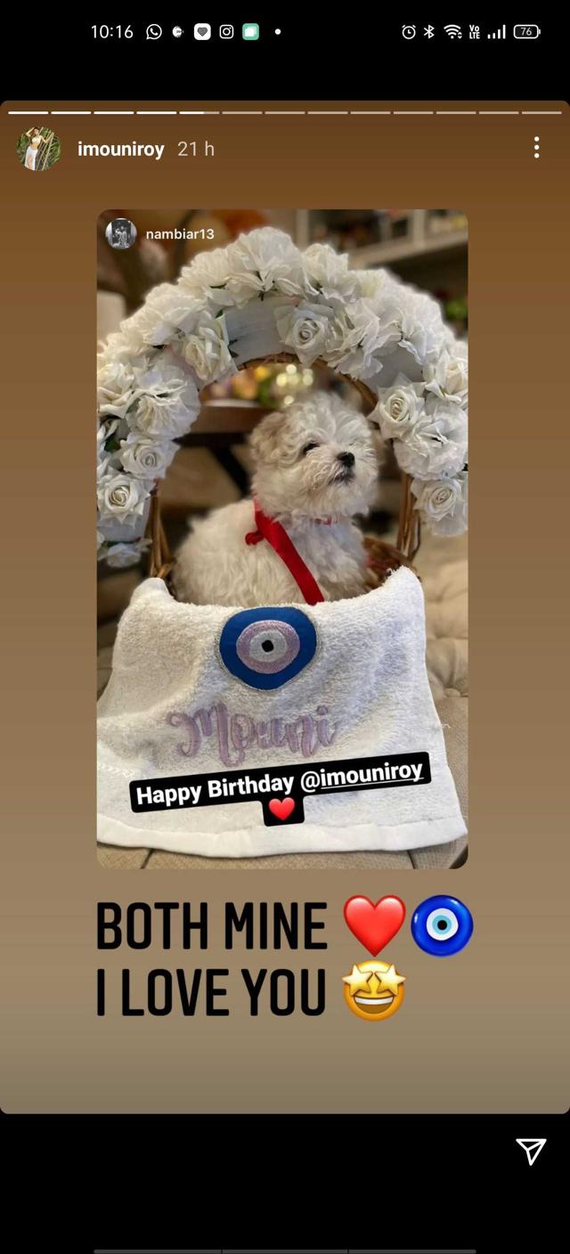 Mouni posted this insta story after her birthday.