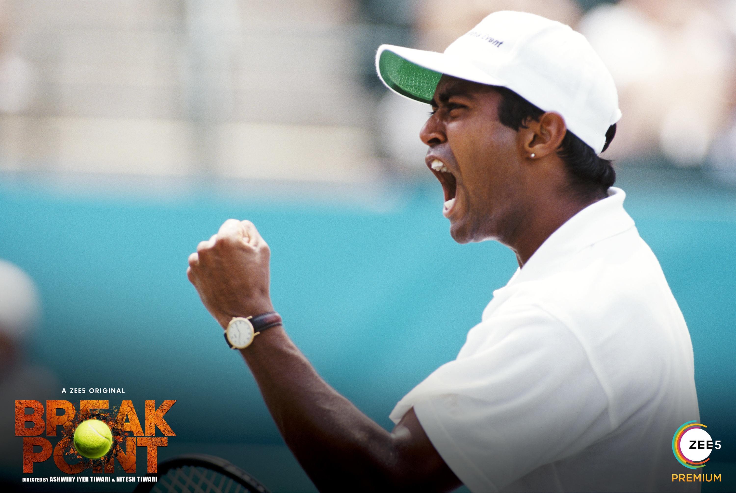 Leander Paes on court, in a publicity still for Break Point.