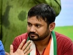 Kanhaiya Kumar speaks during a press conference after joining Congress at party headquarters, in New Delhi on Tuesday.(Rahul Singh) Kanhaiya Kumar speaks during a press conference after joining Congress at party headquarters, in New Delhi on Tuesday.(Rahul Singh)