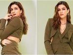 Kriti Sanon in mini blazer dress with waist cut-outs promotes Hum Do Humare Do, all pics(Instagram/@kritisanon) Kriti Sanon in mini blazer dress with waist cut-outs promotes Hum Do Humare Do, all pics(Instagram/@kritisanon)