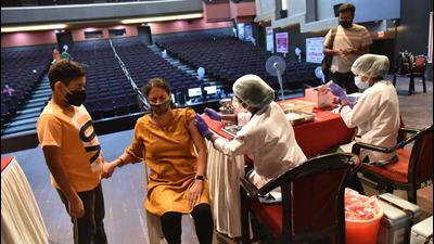 A vaccination camp in Pune. As of Saturday, Pune district has reported 572 new Covid-19 cases and four deaths due to the infection. (HT)