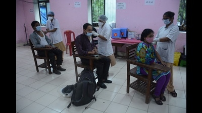 Till date, 10.57 lakh of the eligible 10.60 lakh population in Navi Mumbai have received their first vaccination dose against Covid. (PRAFUL GANGURDE/HT PHOTO) Till date, 10.57 lakh of the eligible 10.60 lakh population in Navi Mumbai have received their first vaccination dose against Covid. (PRAFUL GANGURDE/HT PHOTO)