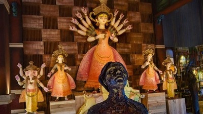 Durga Puja is the biggest festival in West Bengal. Even though the five-day Puja starts this year from October 11, the festival extends for more than a week every year. (PTI PHOTO.)