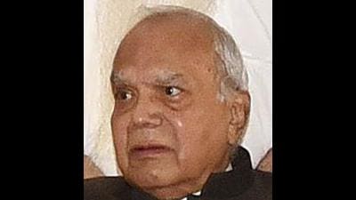 Punjab governor Banwari Lal Purohit on Saturday launched a cow protection awareness campaign, besides inaugurating Dandi Swami Gau Lok Dham Part-II at Panj Peer Road, Hambran, in Ludhiana on Saturday. (HT Photo)