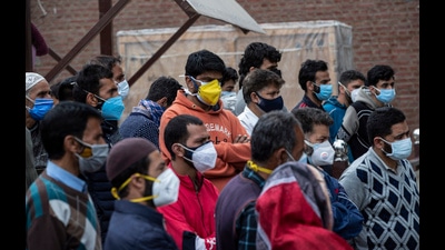 In terms of monthly cases, 4,011 people were infected with Covid in September, almost equal to August when 3,957 cases were reported in J&K (Image for representational purpose (AP)) In terms of monthly cases, 4,011 people were infected with Covid in September, almost equal to August when 3,957 cases were reported in J&K (Image for representational purpose (AP))