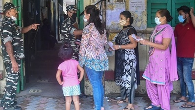 The polling was held in Bhabanipur, Jangipur and Samserganj assembly constituencies of the state on September 30. (PTI) The polling was held in Bhabanipur, Jangipur and Samserganj assembly constituencies of the state on September 30. (PTI)