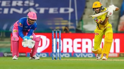 Ruturaj Gaikwad of Chennai Super Kings plays a shot during match 47 of the Indian Premier League between the Rajasthan Royals and the Chennai Super Kings held at the Sheikh Zayed Stadium, Abu Dhabi, Saturday, Oct. 2, 2021. (PTI) Ruturaj Gaikwad of Chennai Super Kings plays a shot during match 47 of the Indian Premier League between the Rajasthan Royals and the Chennai Super Kings held at the Sheikh Zayed Stadium, Abu Dhabi, Saturday, Oct. 2, 2021. (PTI)