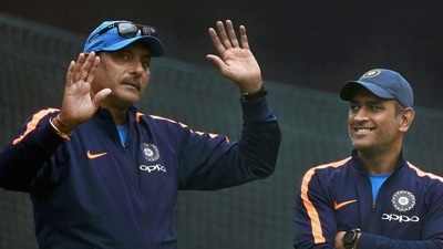 File image of MS Dhoni with Ravi Shastri. (PTI) File image of MS Dhoni with Ravi Shastri. (PTI)