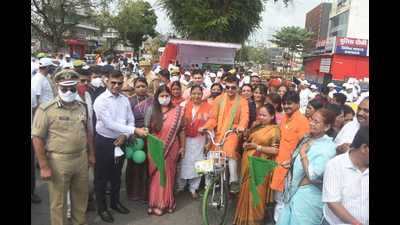 Public bike Sharing facility being launched in Prayagraj on Saturday. (HT Photo) Public bike Sharing facility being launched in Prayagraj on Saturday. (HT Photo)