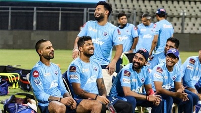 The Delhi Capitals unit is all smiles. (IPL/Twitter) The Delhi Capitals unit is all smiles. (IPL/Twitter)