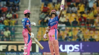Yashasvi Jaiswal it the second fastest fifty by a Rajasthan Royals batsman off just 19 balls. Yashasvi Jaiswal it the second fastest fifty by a Rajasthan Royals batsman off just 19 balls. 