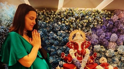 Neha Dhupia on Ganesh Chaturthi. Neha Dhupia on Ganesh Chaturthi.