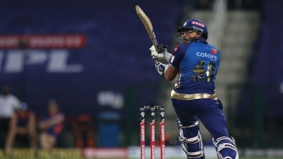 Rohit Sharma plays one on the leg side. (MI/Twitter) Rohit Sharma plays one on the leg side. (MI/Twitter)