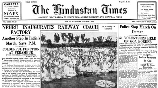 HT This Day: October 3, 1955 — Nehru inaugurates railway coach factory HT This Day: October 3, 1955 — Nehru inaugurates railway coach factory