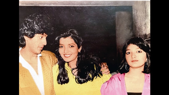 With Chunky Pandey and her sister Monu With Chunky Pandey and her sister Monu