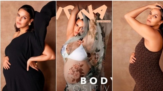 Neha Dhupia also promoted body positivity through this photoshoot.(Instagram/@nehadhupia)