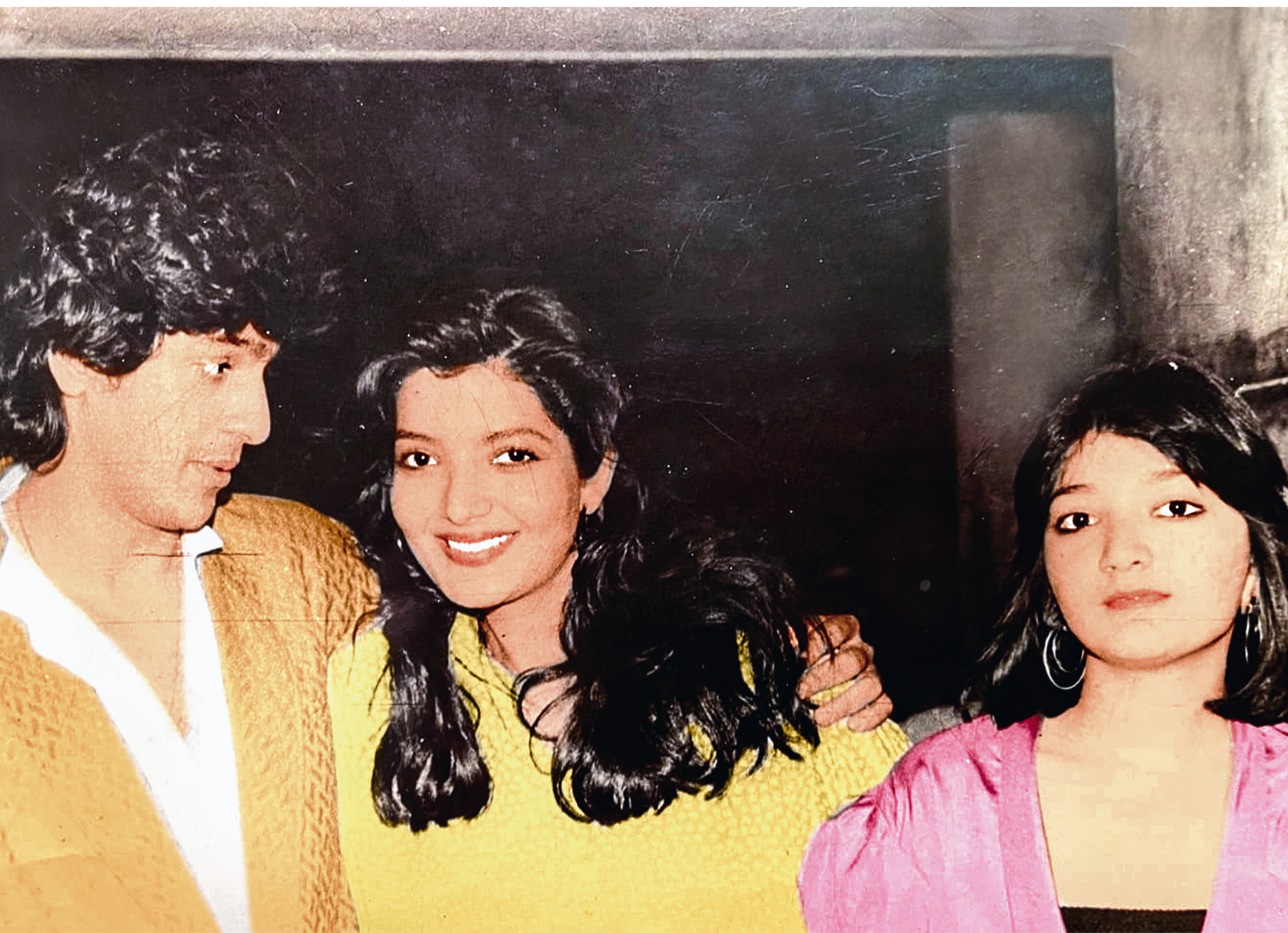 With Chunky Pandey and her sister Monu With Chunky Pandey and her sister Monu