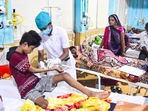 At the Subhash Chandra Bose Government Medical Hospital, Jabalpur, 70 children have been admitted, although there are 40 beds in the paediatric ward.