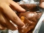 The image taken from the video shows chocolate samosa.(Screengrab)