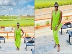 PV Sindhu sizzles in  <span class='webrupee'>₹</span>12.5k neon green halter co-ords at horse racing event