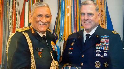Pentagon Press Secretary John Kirby said that Gen Rawat and Austin exchanged views on priorities for advancing the US-India defence partnership, including through enhanced cooperation in new defense domains such as space, cyber, and emerging technologies. (PTI) Pentagon Press Secretary John Kirby said that Gen Rawat and Austin exchanged views on priorities for advancing the US-India defence partnership, including through enhanced cooperation in new defense domains such as space, cyber, and emerging technologies. (PTI)