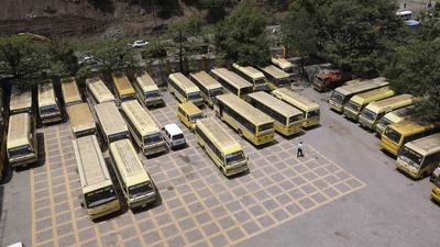Despite the Pune Municipal Corporation (PMC) giving permission for school transport vehicles to ply from October 4, operators of school buses said they were unlikely to get on the road immediately. (HT FILE) Despite the Pune Municipal Corporation (PMC) giving permission for school transport vehicles to ply from October 4, operators of school buses said they were unlikely to get on the road immediately. (HT FILE)